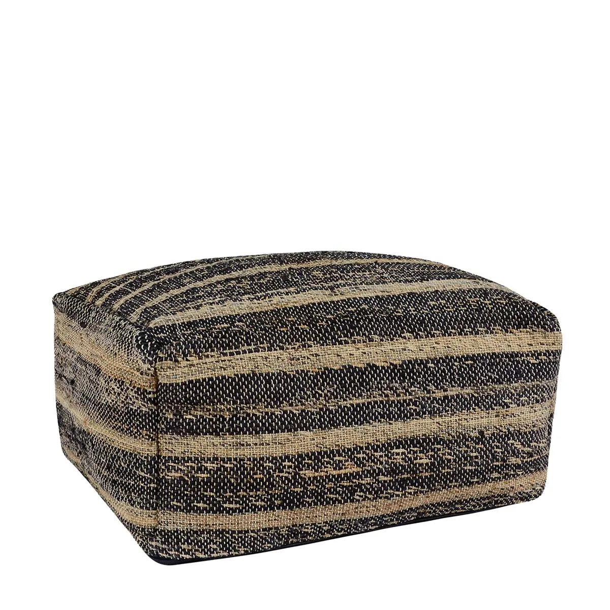 Zane Black/Natural Pouf