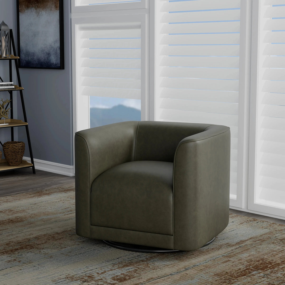 Whirlaway Swivel Accent Chair Forest Stone