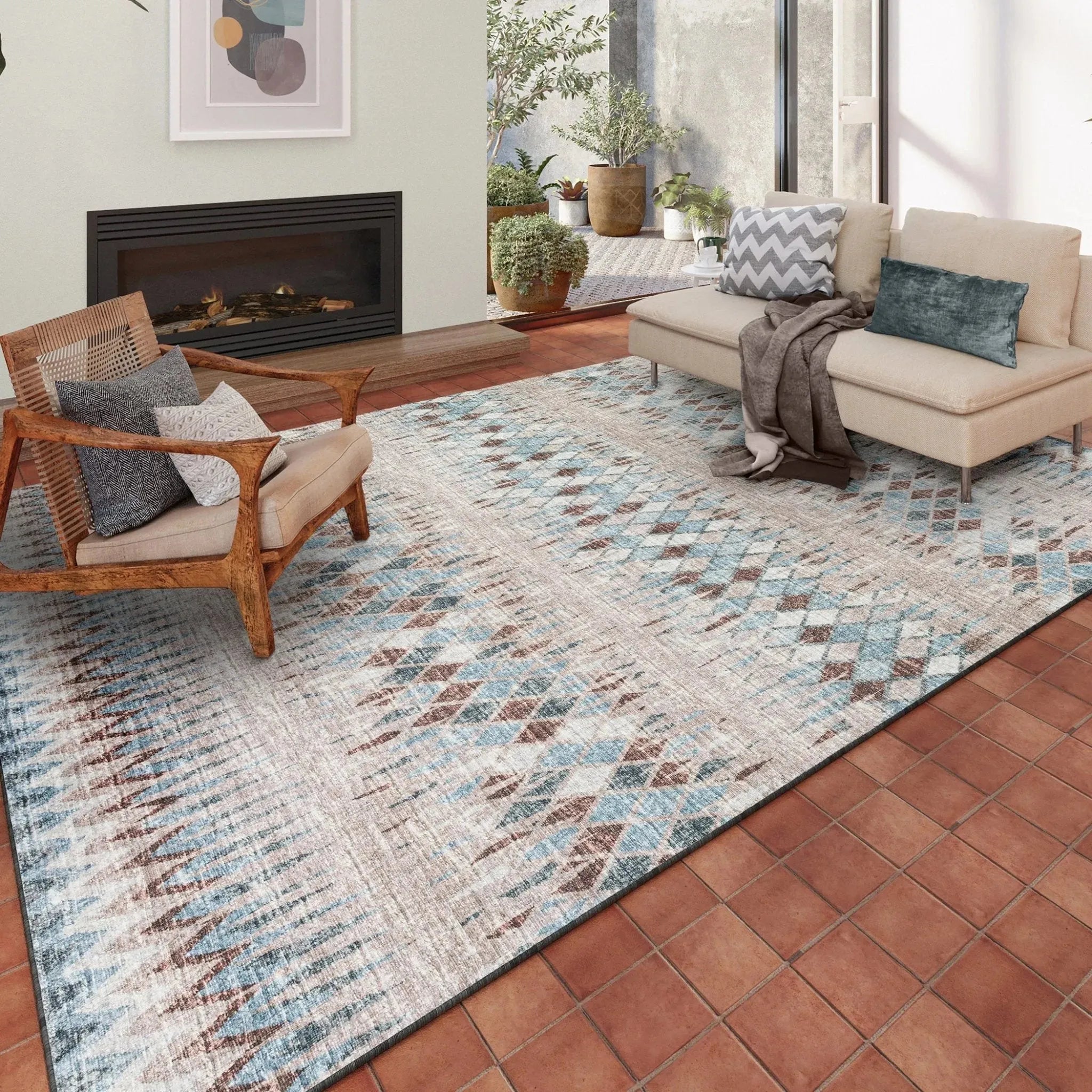Watercolors 6230 Flow Ice Blue Rug - Rug & Home
