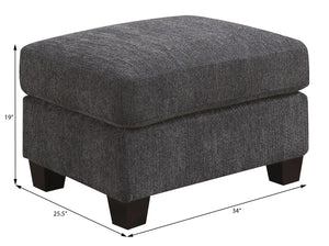 Clayton Ii Ottoman Charcoal Gray