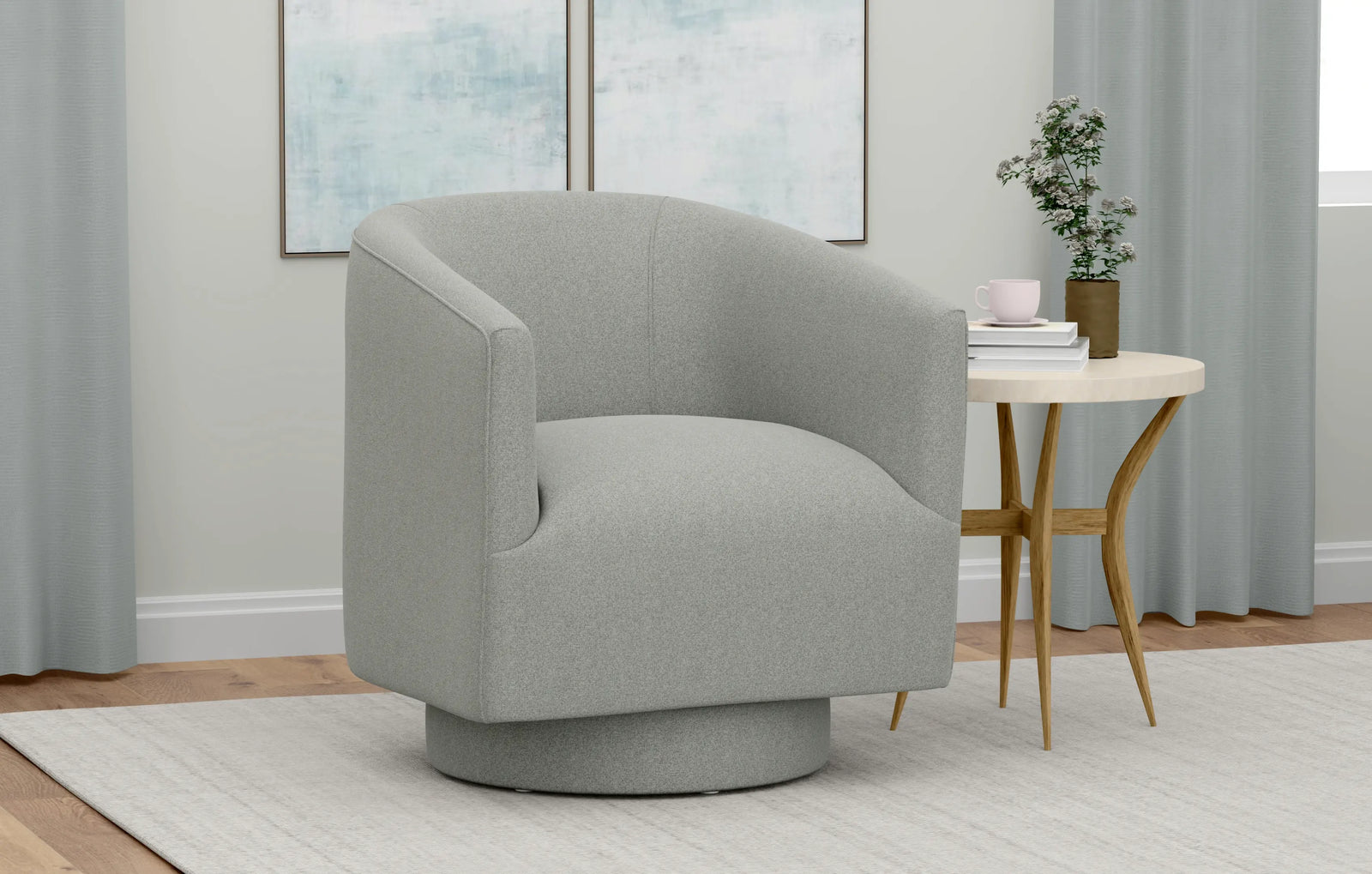 Brylee Swivel Accent Chair Meteor Gray