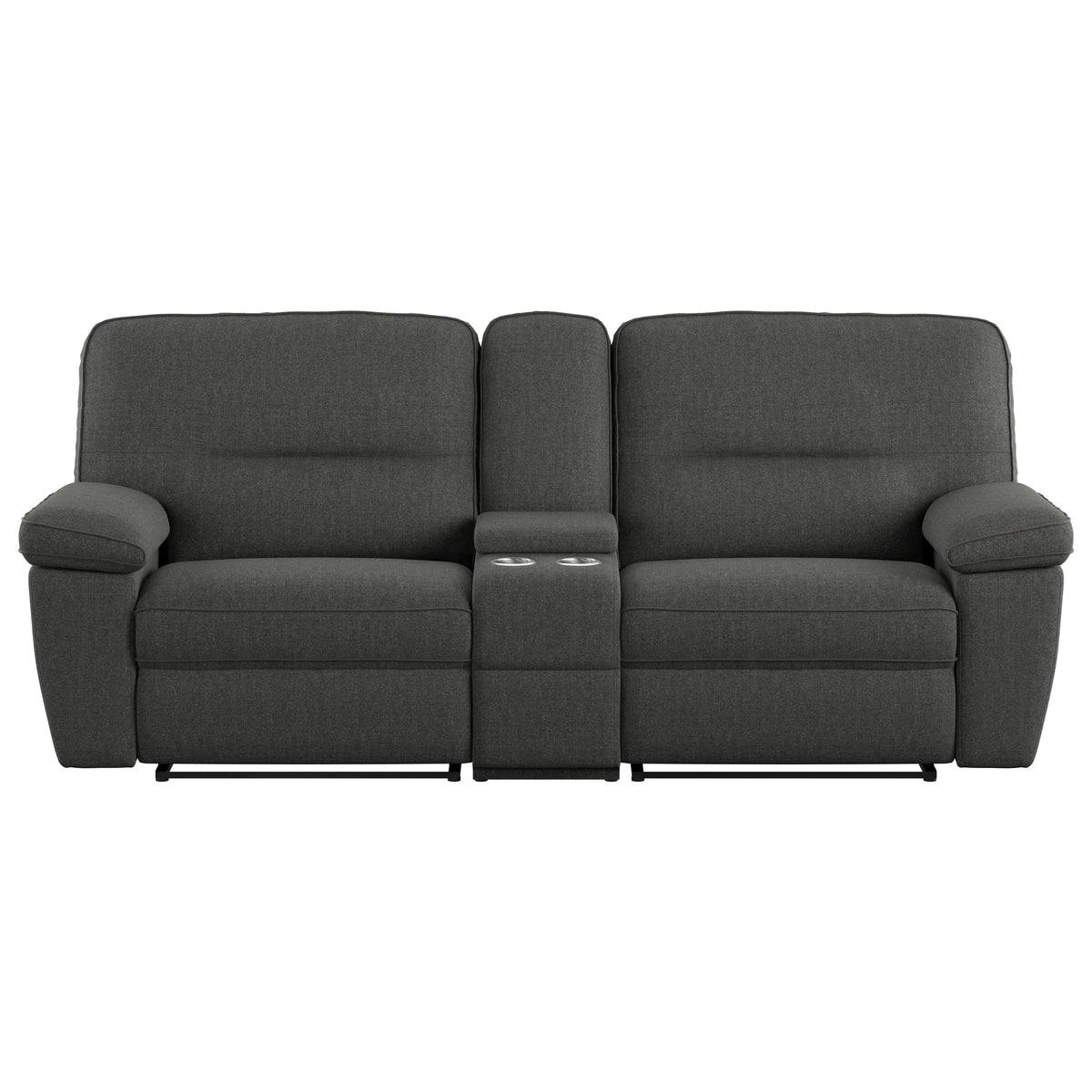 Alberta Modular Reclining Console Loveseat Charcoal Gray