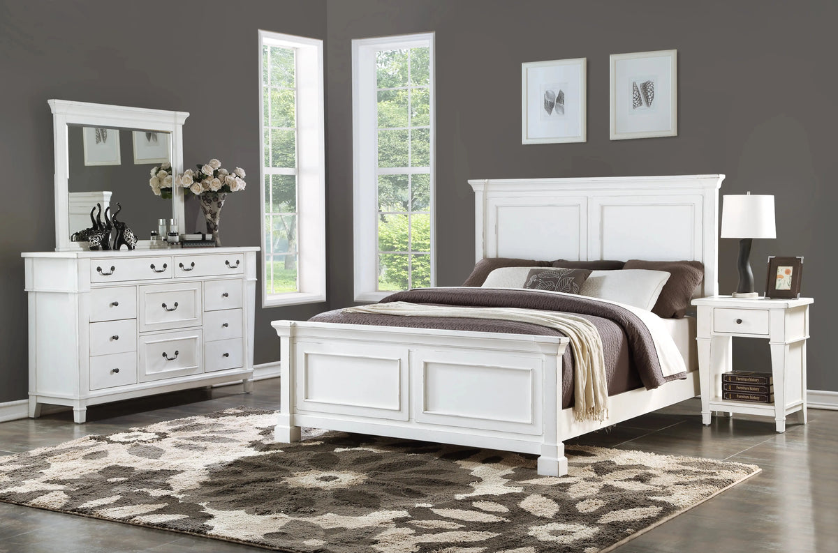 Stoney Creek Panel Bed Weathered White