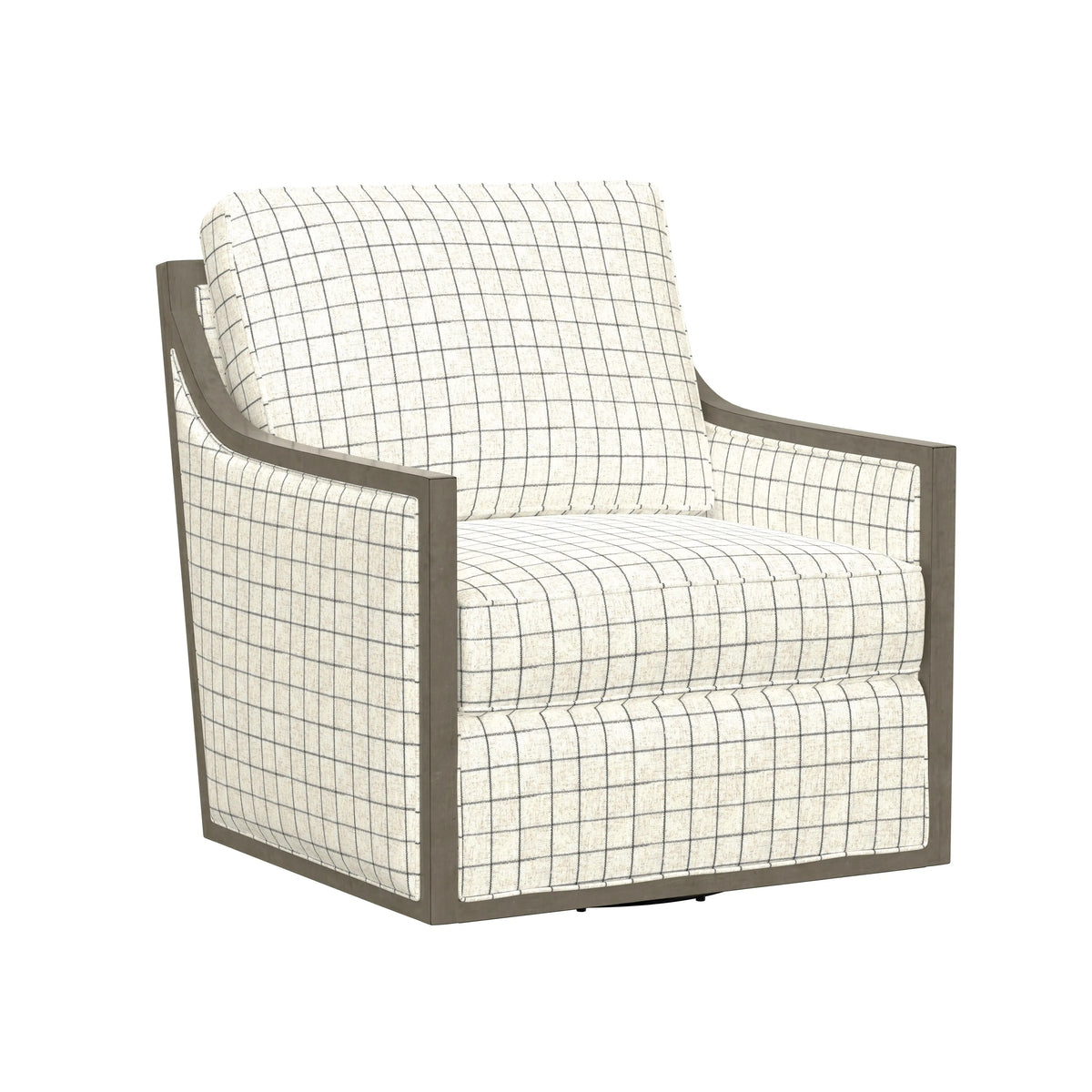 Cecily Swivel Chair Charcoal Windowpane