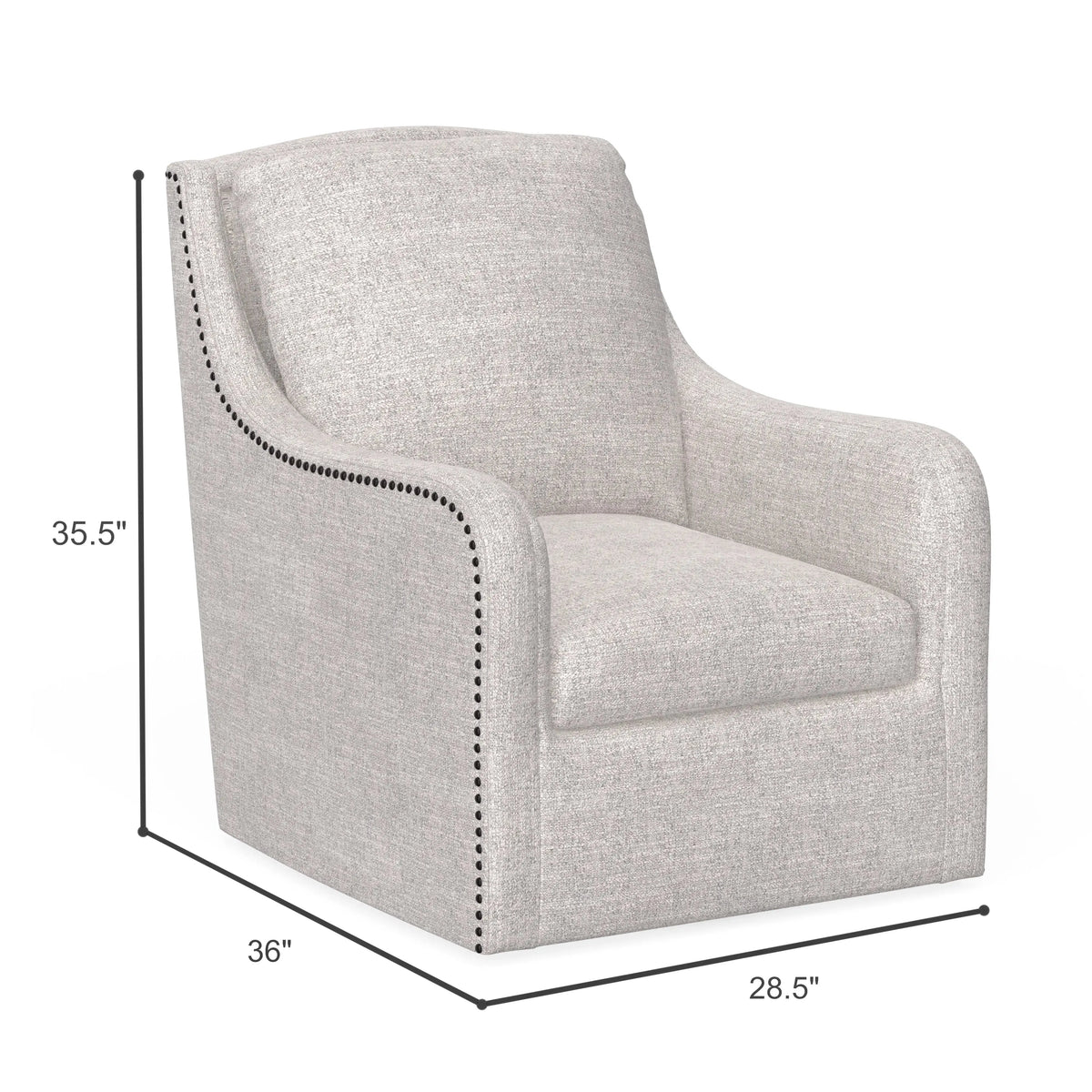 Anna Swivel Accent Chair Feathered Silver