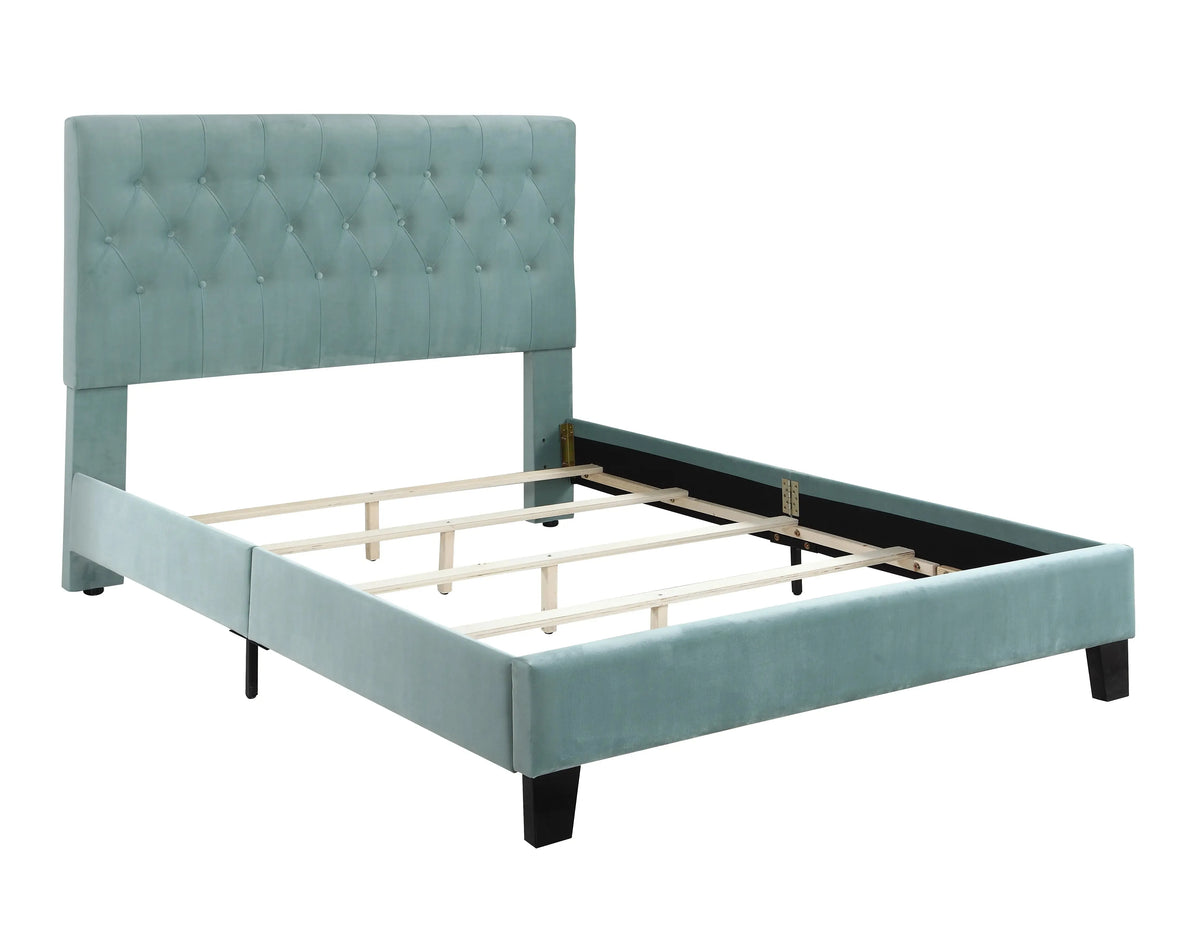 Amelia Upholstered Bed Light Blue
