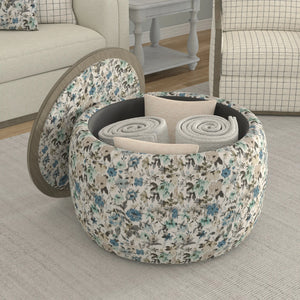 Cecily Storage Ottoman Blue Meadow