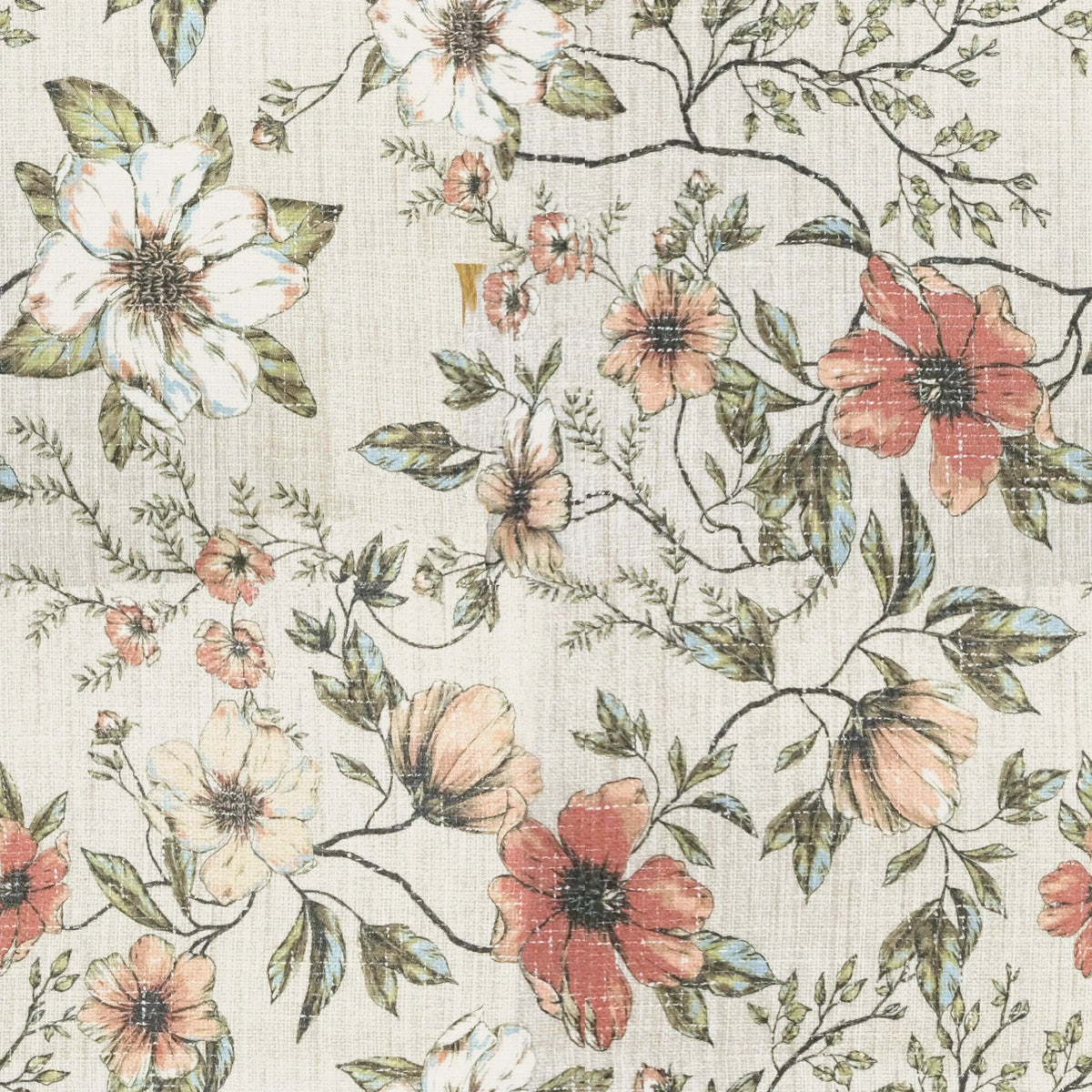 Amera Accent Chair Moss Green With Floral Print