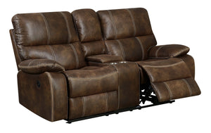 Jessie James Power Reclining Loveseat Chocolate Brown
