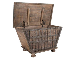 33" Reclaimed Wood Cart Storage Box - Rug & Home