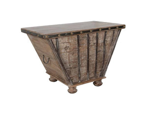 33" Reclaimed Wood Cart Storage Box - Rug & Home