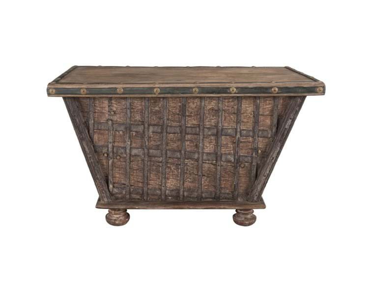 33" Reclaimed Wood Cart Storage Box - Rug & Home