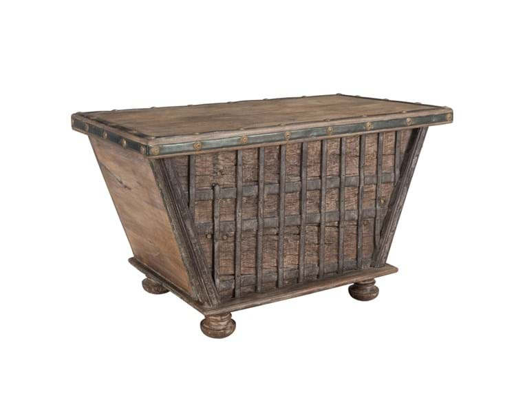 33" Reclaimed Wood Cart Storage Box - Rug & Home