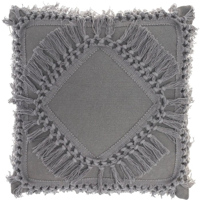 57 Grand by Nicole Curtis RJ199 Charcoal Pillow - Rug & Home