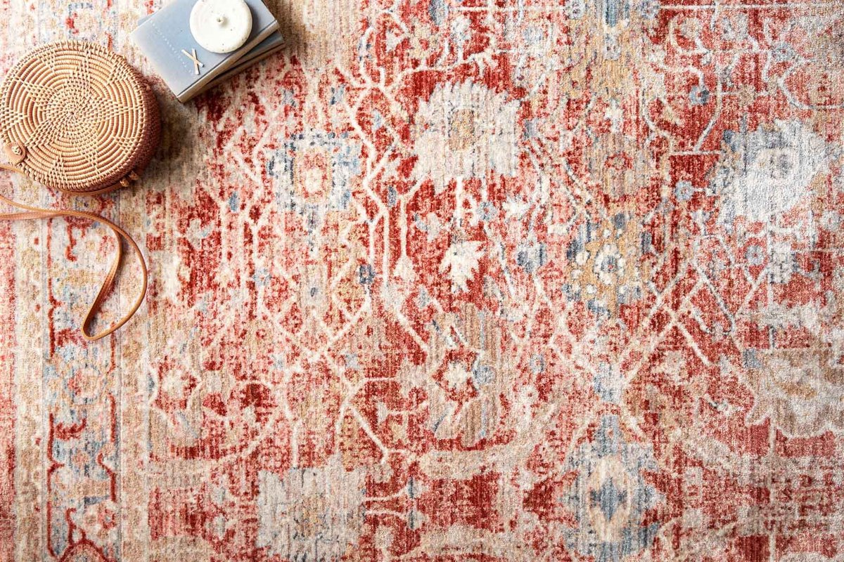 Claire CLE-01 Red/Ivory Rug - Rug & Home