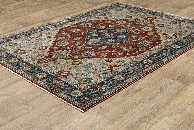 Aberdeen 1143H Red/Ivory Rug - Rug & Home