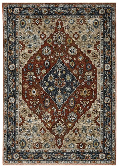 Aberdeen 1143H Red/Ivory Rug - Rug & Home
