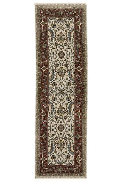 Aberdeen 144D Cream/Red Rug - Rug & Home