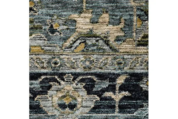 Aberdeen 51G Grey/Blue Rug - Rug & Home