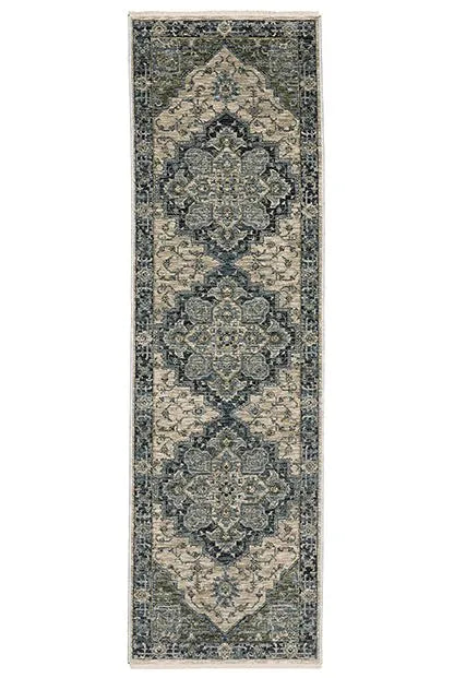 Aberdeen 51G Grey/Blue Rug - Rug & Home