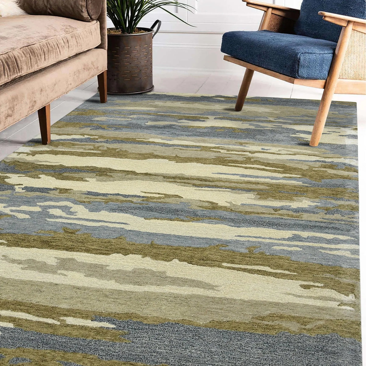 Abstract ABS-5 Water Blue Rug - Rug & Home