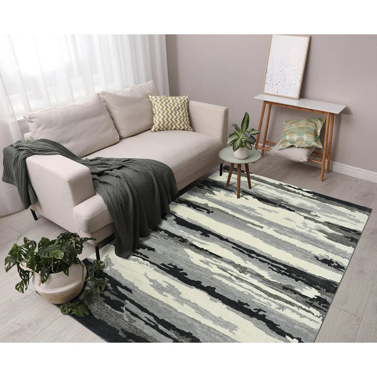 Abstract ABS-6 Dark Grey Rug - Rug & Home