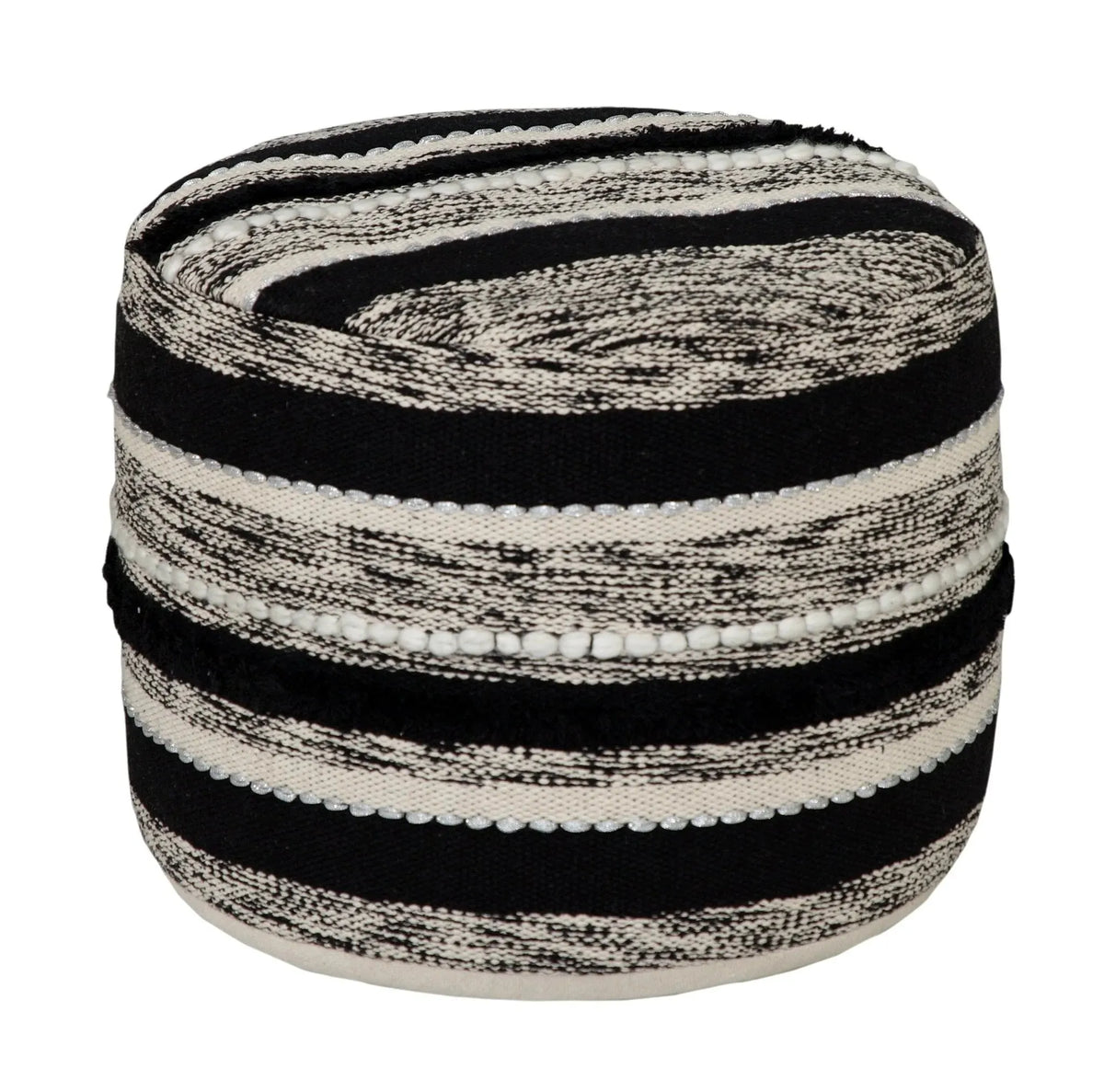 Accented Noir LR99718 Pouf
