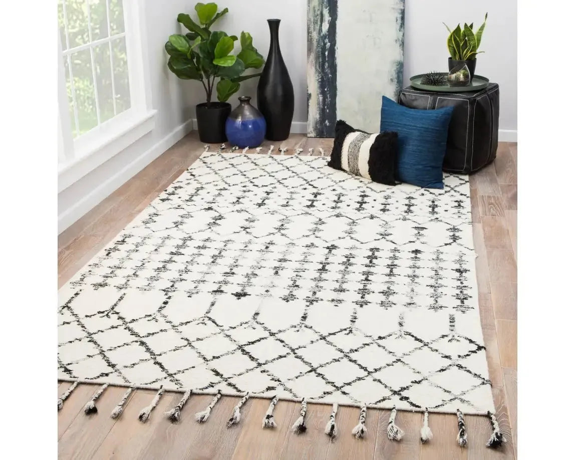 Adair ADA02 Dark Grey/White Rug - Rug & Home