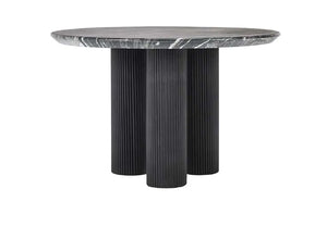 Adrian 47" Outdoor Round Dining Table Black - Rug & Home