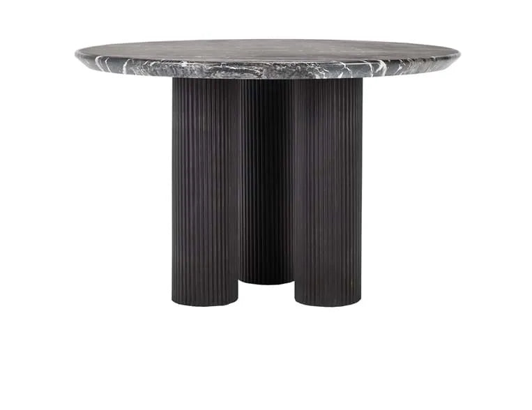 Adrian 47" Outdoor Round Dining Table Black - Rug & Home