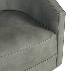 Aguilar Accent Chair - Swivel Landscape Leather, Frozen Valley/Coin - Rug & Home