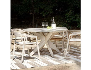 Alameda 53" Outdoor Round Dining Table - Rug & Home