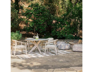 Alameda 53" Outdoor Round Dining Table - Rug & Home