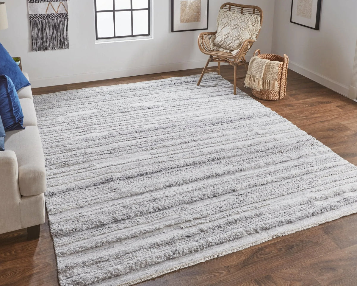 Alden ALD8637F Gray/Silver Rug - Rug & Home