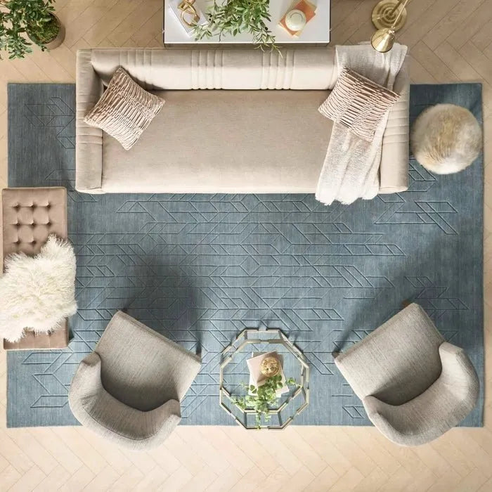 Alessia ALE01 Blue Rug - Rug & Home