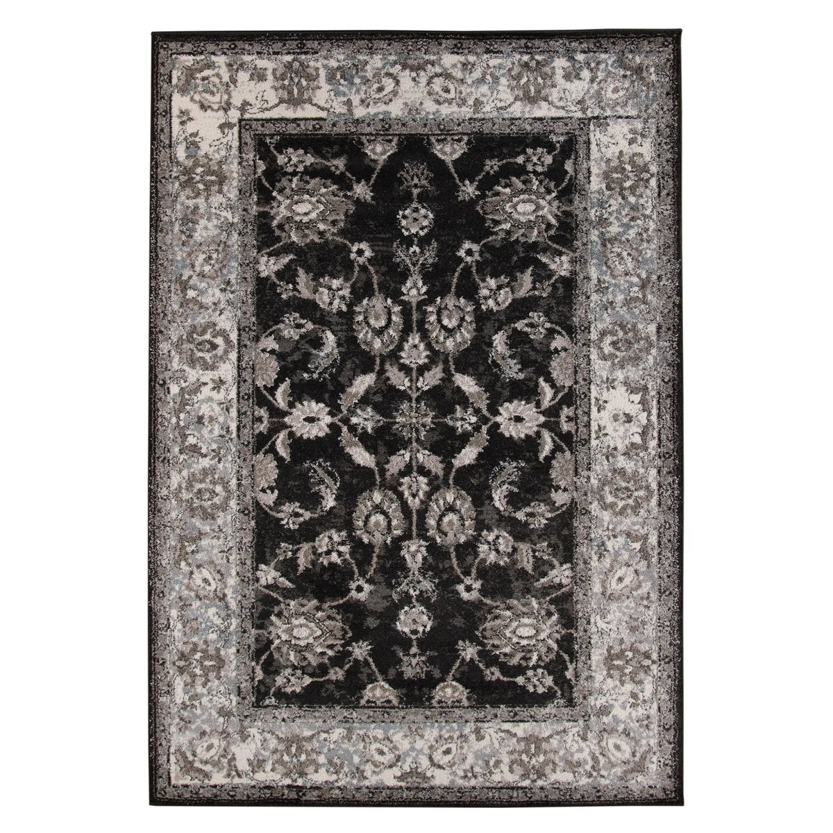 Alexandria ALX-44 Black/Ivory Rug - Rug & Home