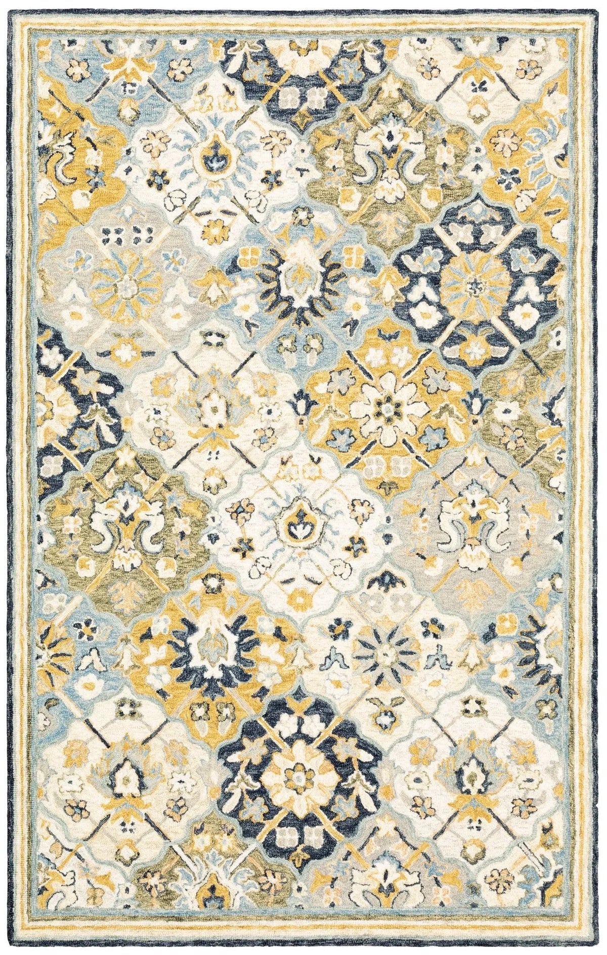 Alfresco 28406 Blue/Gold Rug - Rug & Home