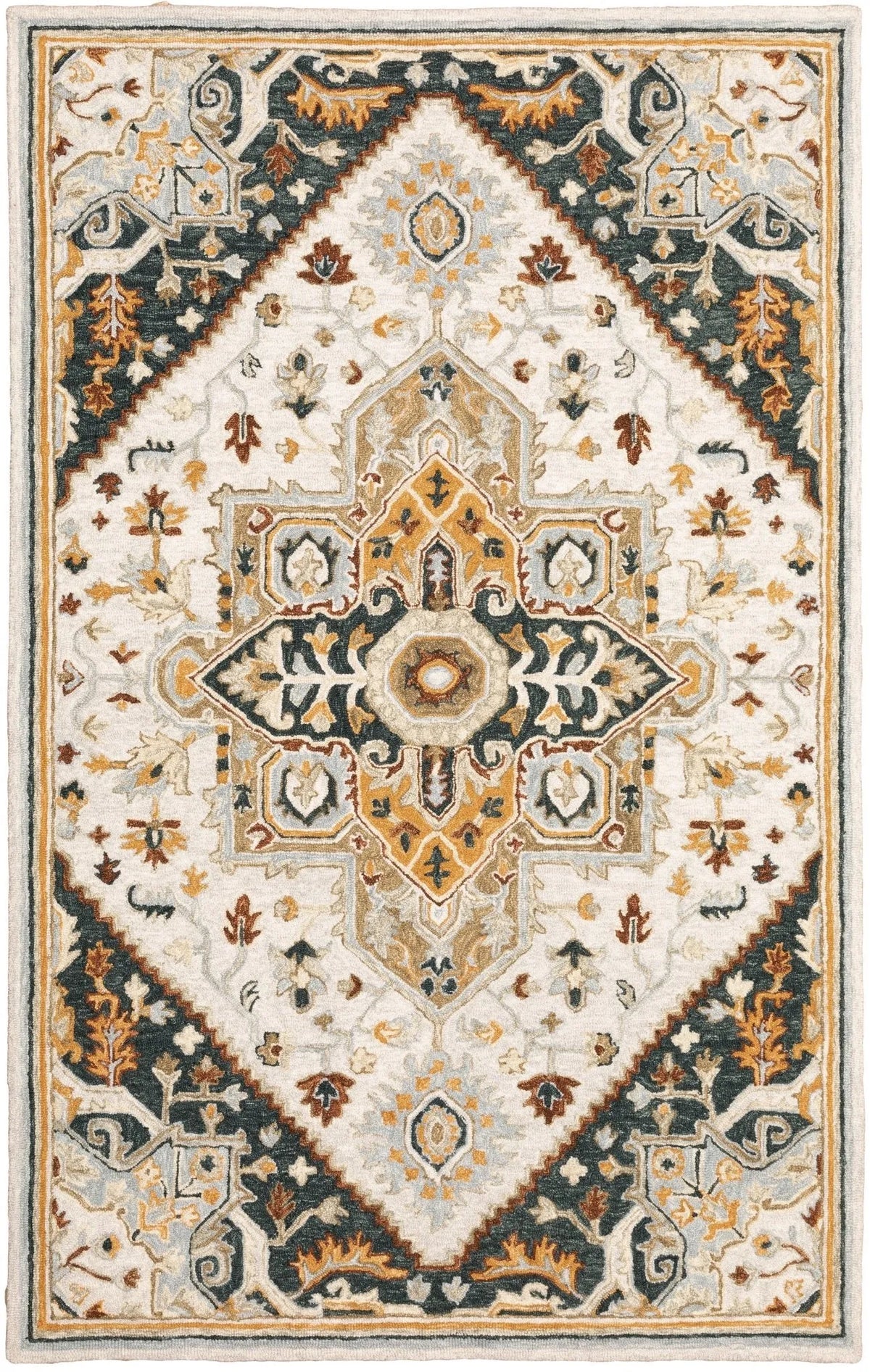 Alfresco 28407 Ivory/Charcoal Rug - Rug & Home