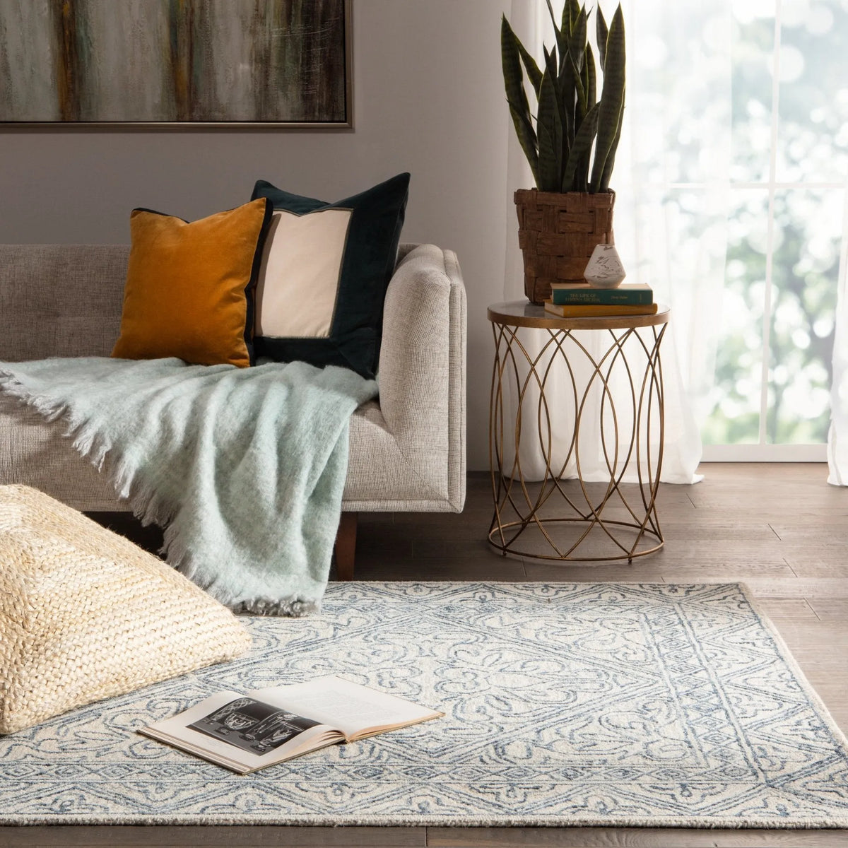 Almira Alr01 Carmen Blue/Light Gray Rug - Rug & Home