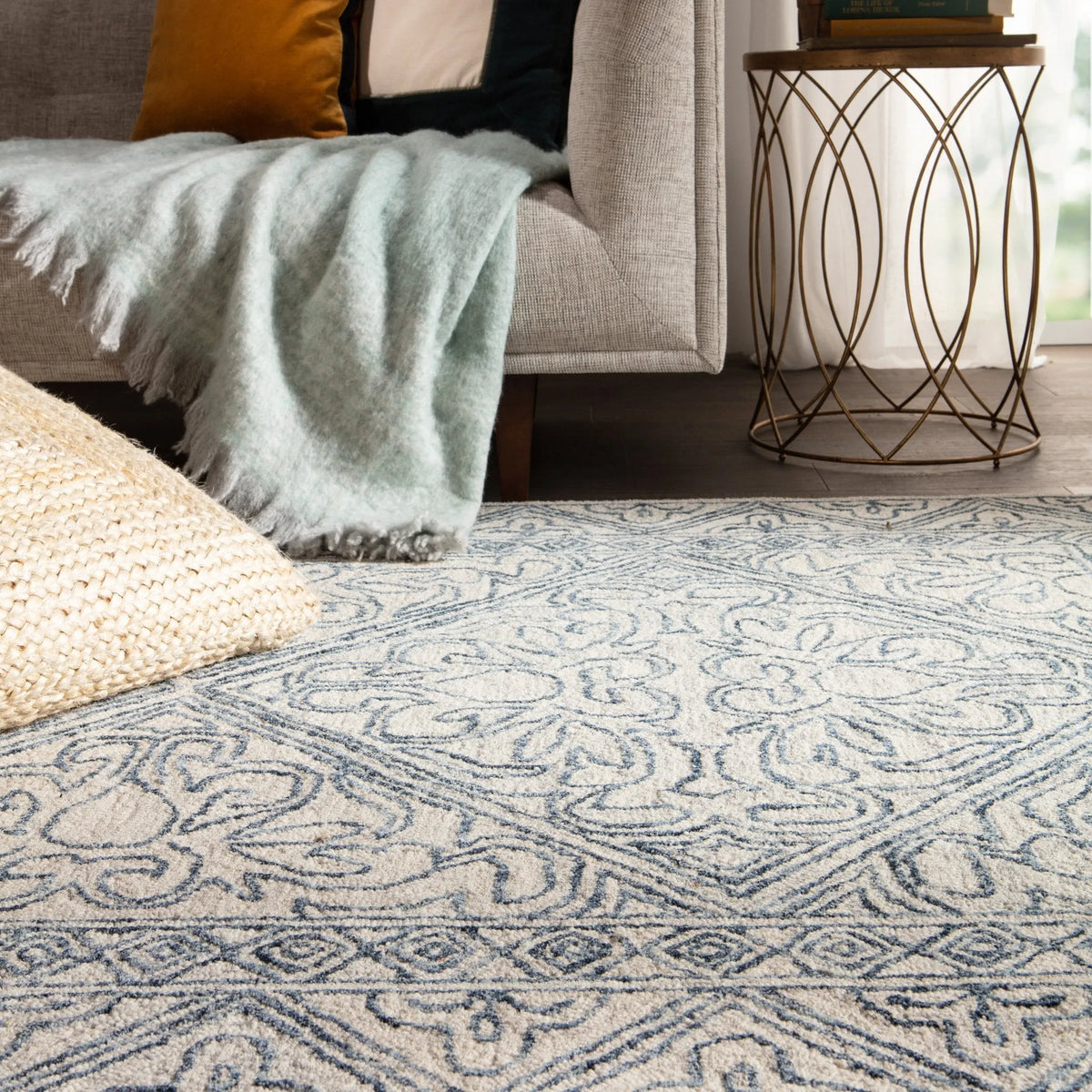 Almira Alr01 Carmen Blue/Light Gray Rug - Rug & Home