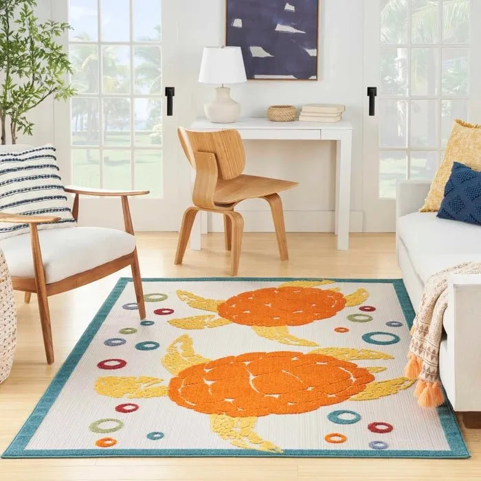 Aloha ALH27 Teal/Multi Area Rug