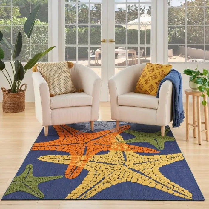 Aloha ALH28 Blue/Multicolor Area Rug
