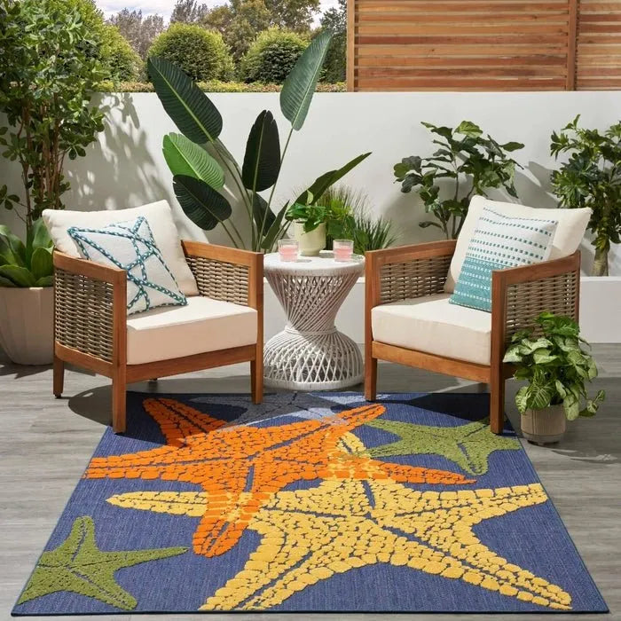 Aloha ALH28 Blue/Multicolor Area Rug