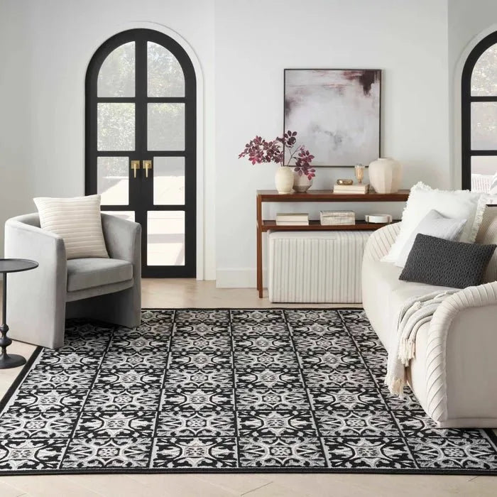 Aloha ALH34 Black/White Area Rug - Rug & Home