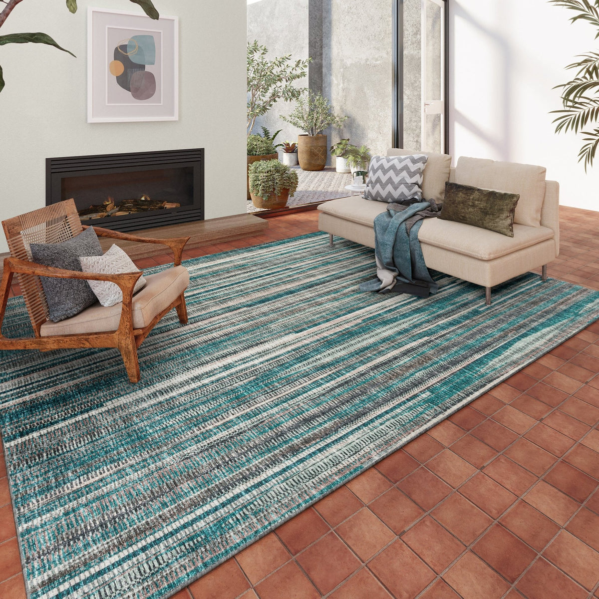 Amador AA1 Teal Rug - Rug & Home