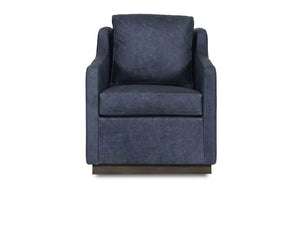 Amador Accent Chair - Swivel Oste River Leather Coin/Deep Ocean - Rug & Home