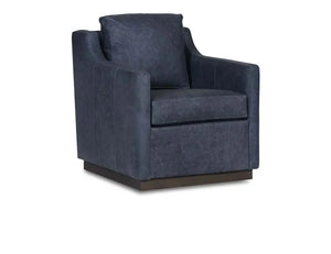 Amador Accent Chair - Swivel Oste River Leather Coin/Deep Ocean - Rug & Home