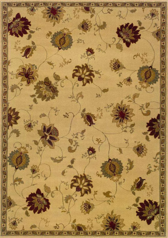 Amelia 008W Ivory/ Green Rug - Rug & Home