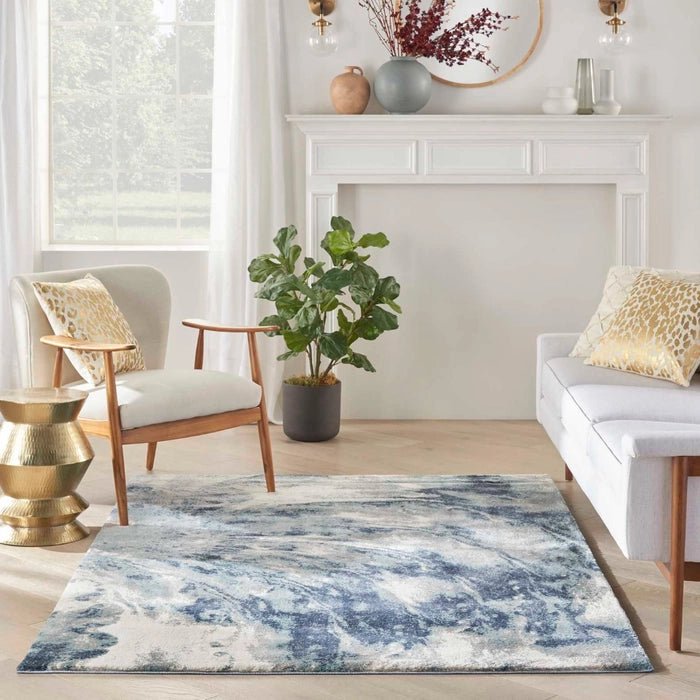 American Manor (KI100) AMR03 Blue/Ivory Rug - Rug & Home