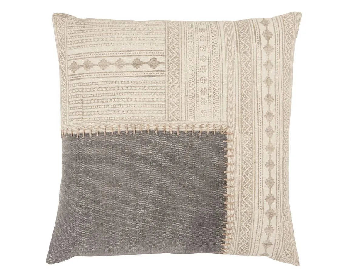 Amulet AMU03 Grey/Cream Pillow - Rug & Home